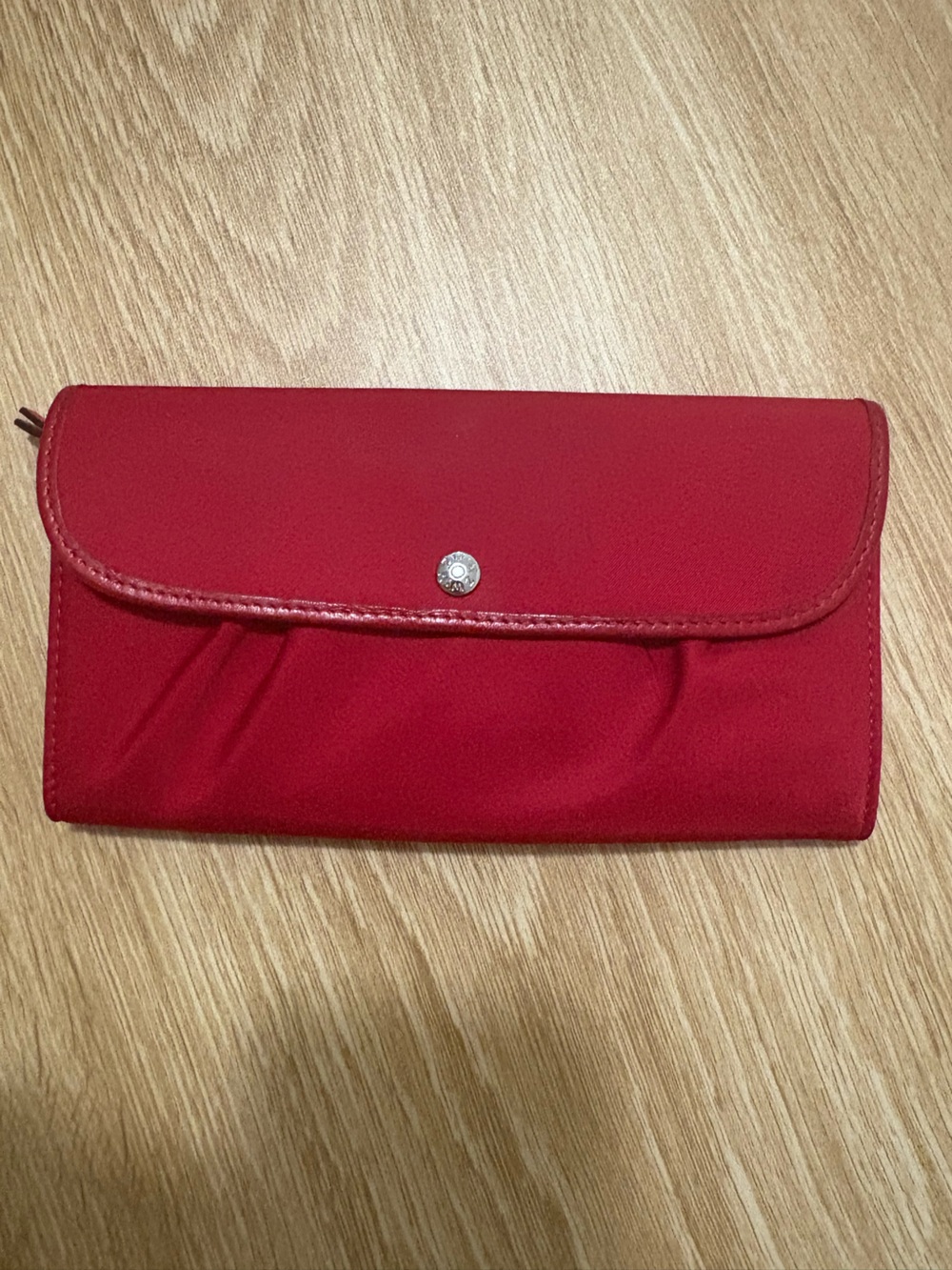 MZ Wallace Red Women’s Clutch Wallet - Classic Fold-Over Design